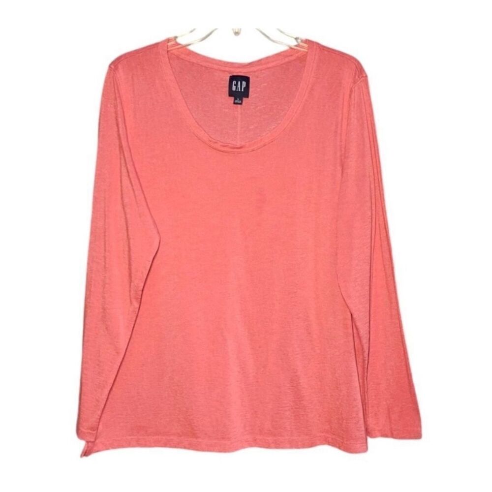GAP Lightweight Long Sleeve Knit Top in Coral Pink Women’s L